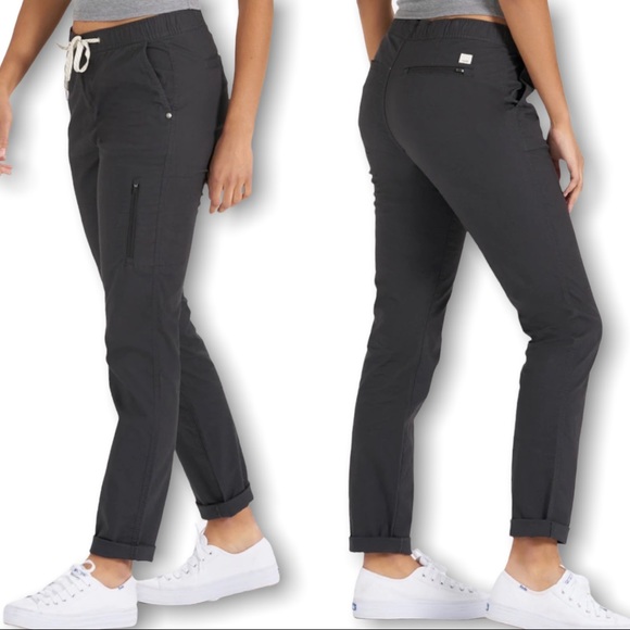 Vuori Ripstop Pant-Long Charcoal 5 Pocket Full Length 2-Way Stretch Size L - Picture 1 of 15